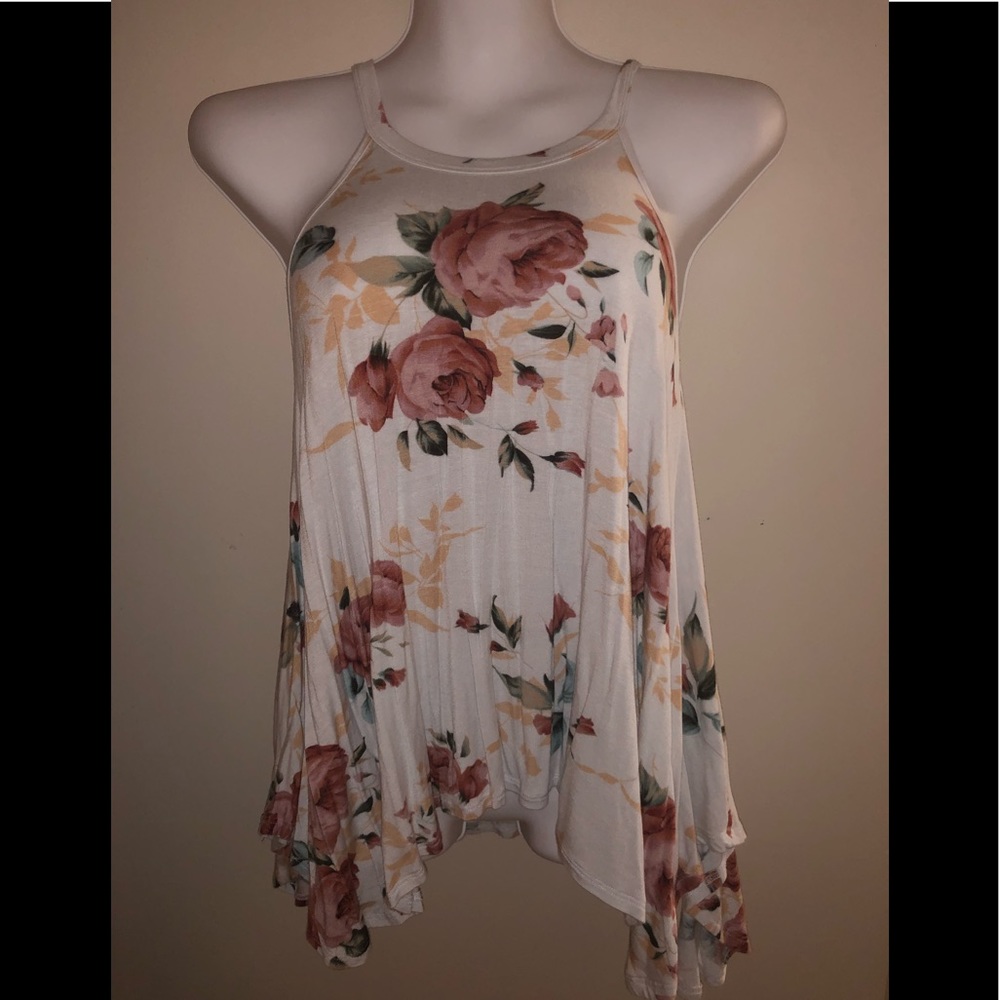 White floral tank